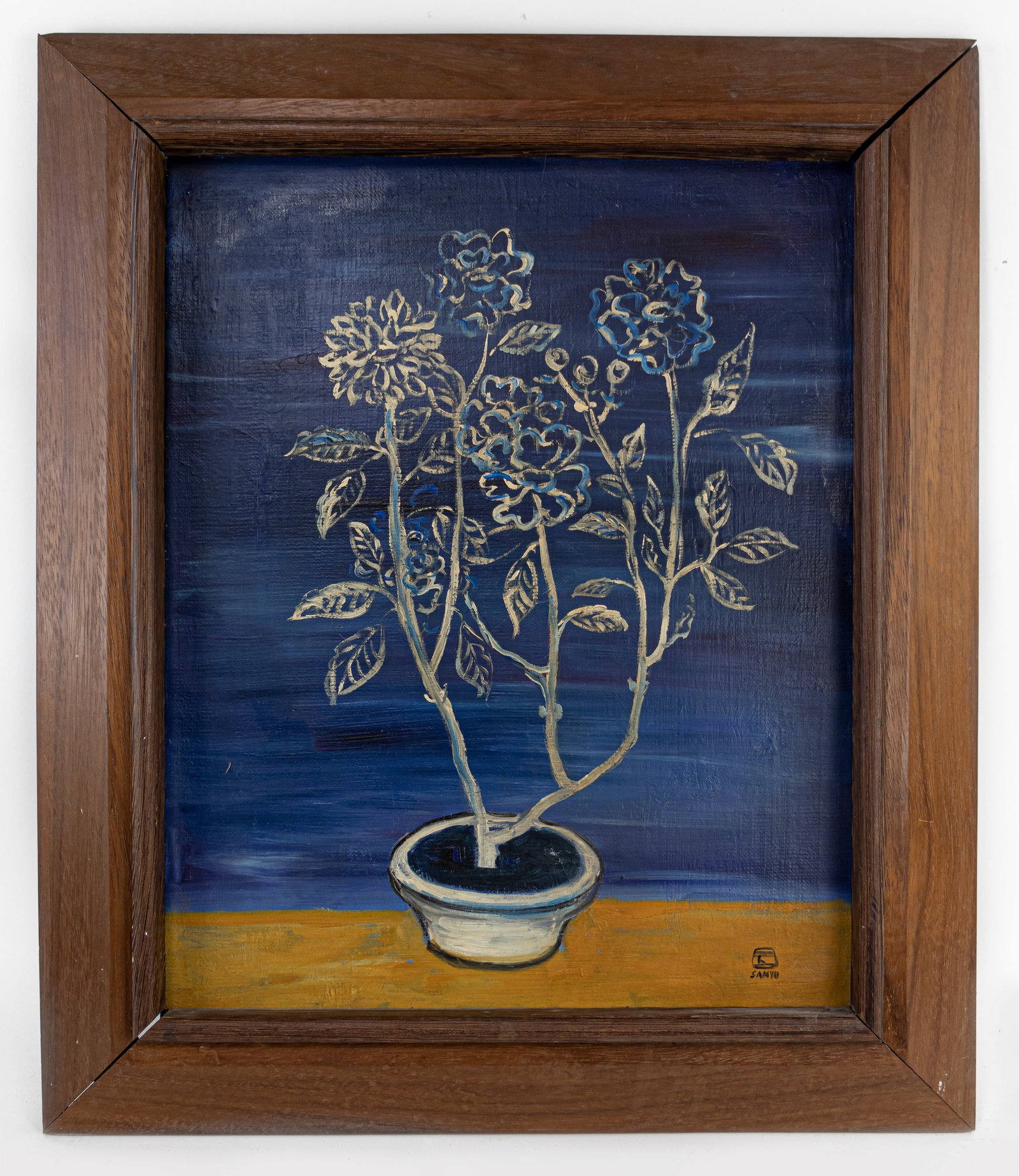 Sanyu Chinese-French Modernist Oil on Canvas (Style of): This lot consists of a hand painted oil on canvas rendered in style of the Chinese-French painter Sanyu (1901-1966) Sanyu was a Chinese-French artist that created prints, drawings, and paintings. His 