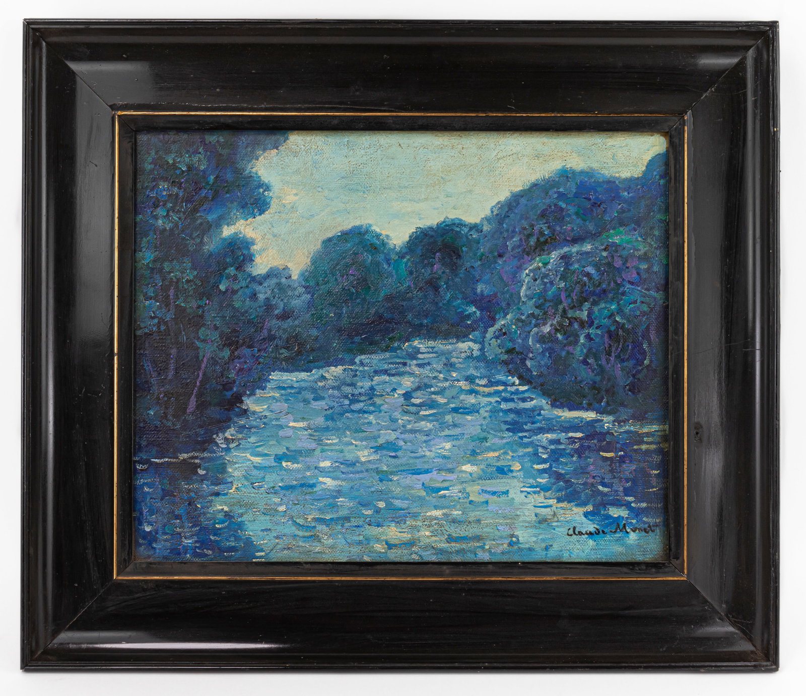 Claude Monet French (Oil on Canvas Painting) In style of Renoir, Manet, Impressionist Era: This lot consists of a hand painted Oil on Canvas rendered in style of the French painter Claude Monet (1840-1926). Oscar-Claude Monet was a French painter, a founder of French Impressionist painting 