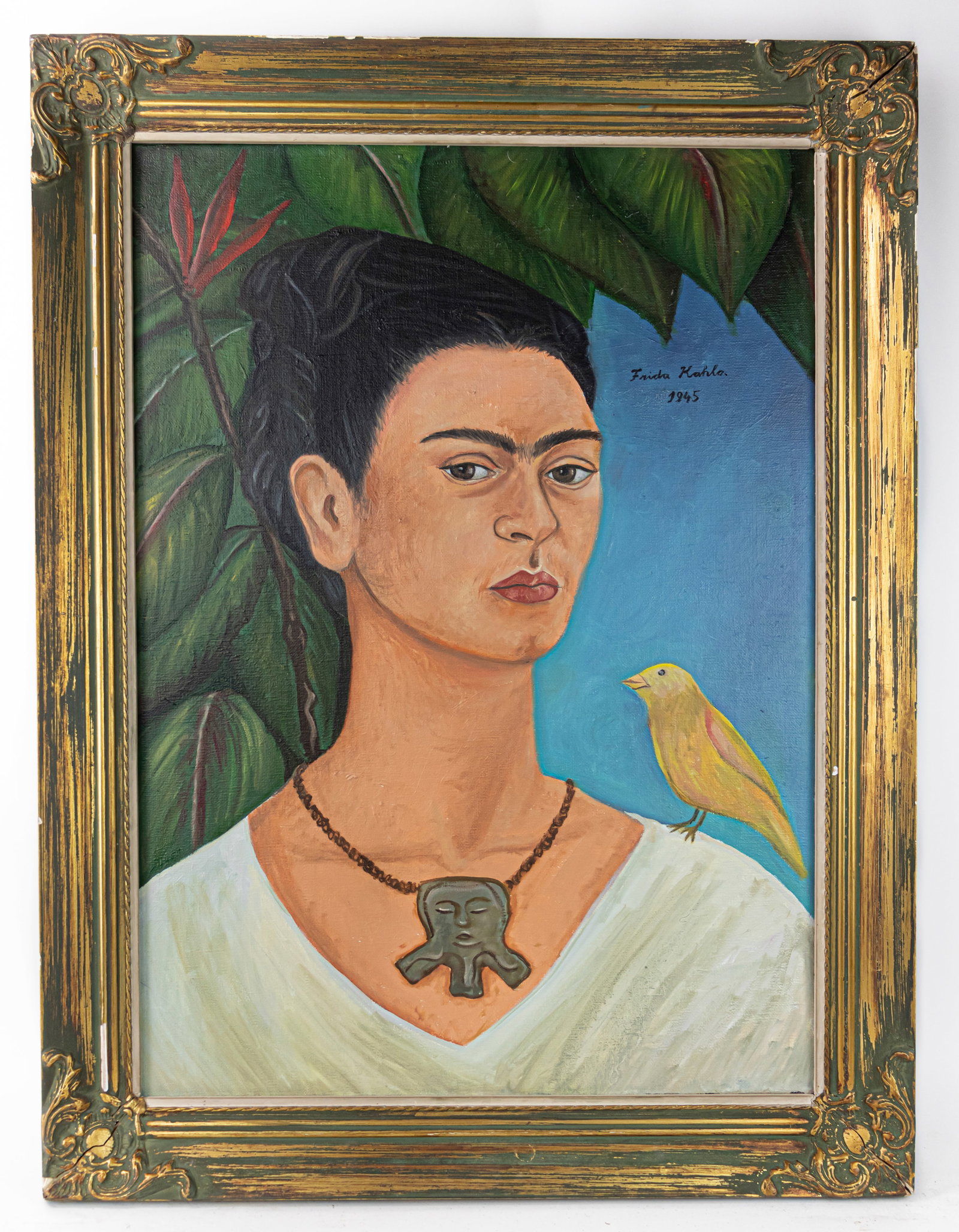 Frida Kahlo Self Portrait Framed Oil Painting (In Style of) (1 of 14)