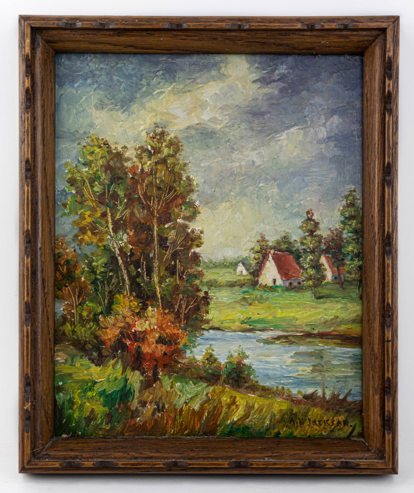 Alexander Young Jackson Oil Painting on Board (In Style of): This lot consists of a hand painted Oil on Board rendered in the style of the Canadian painter Alexander Young Jackson (1882-1974) He was a Canadian painter and a founding member of the Group of Seven