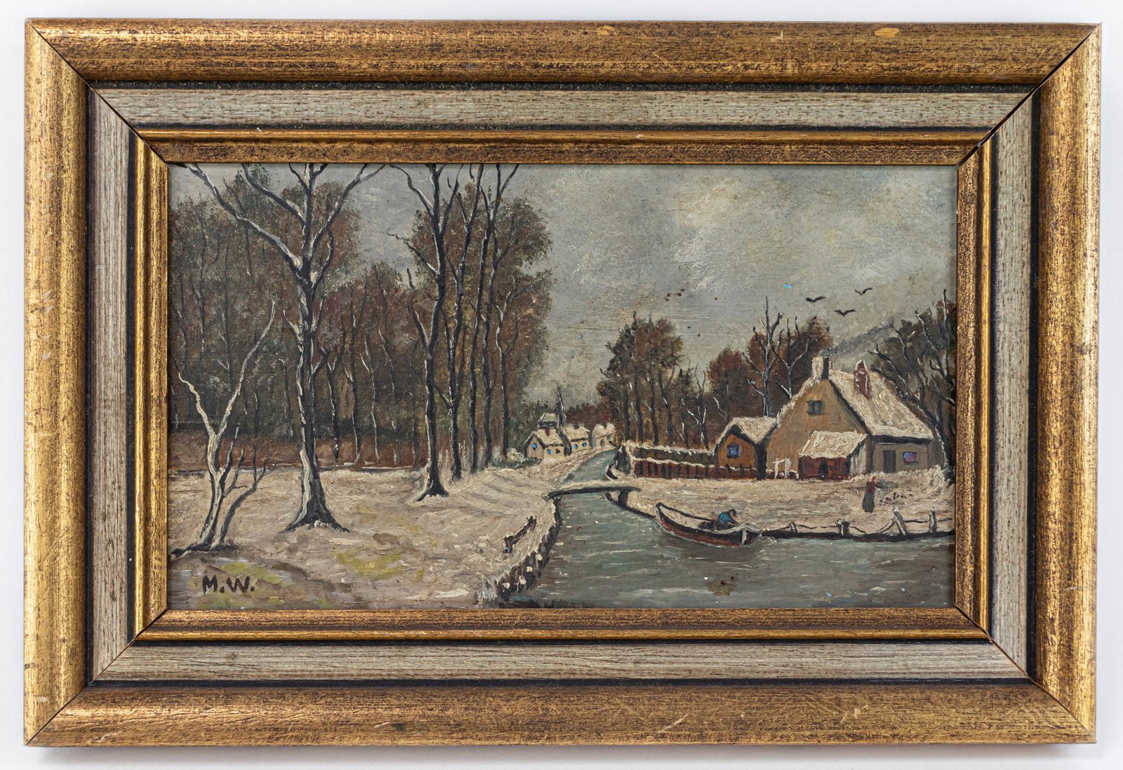 Marianne von Werefkin Framed Oil Painting (In Style of): This lot consists of a hand painted oil on wood rendered in the style of Russian-German-Swiss Expressionist painter Marianne von Werefkin (1860-1938).Marianne von Werefkin was a Russian artist whose s