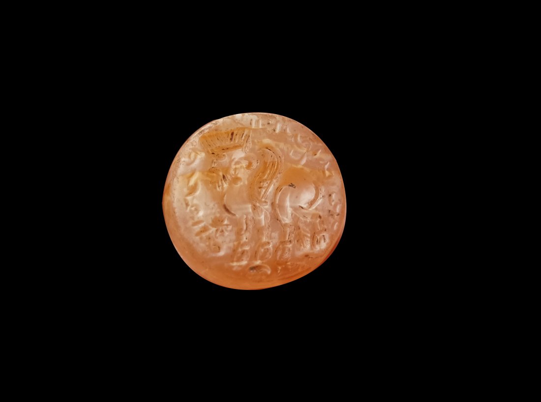 Sasanian Carnelian Domed Seal with Gopatshah (1 of 6)