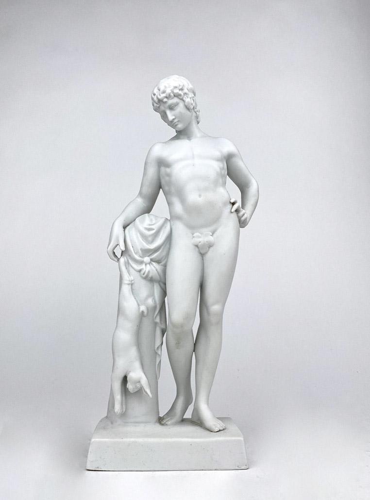 Standing White Marble Bust of Naked Man Holding Dead (1 of 16)