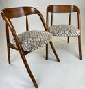 Pair of Wormley "A" Chairs with Patterend Upholstery