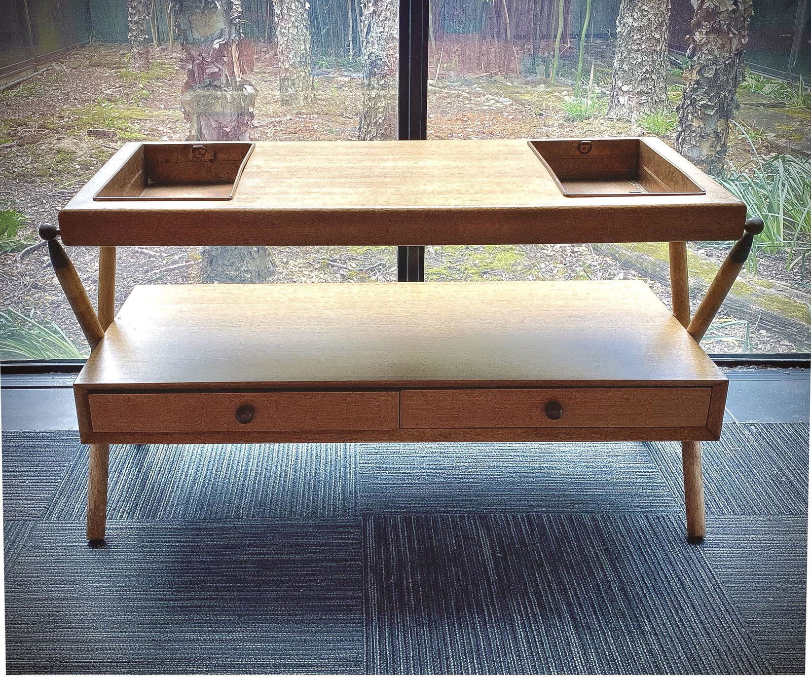 Mid Century Danish Copper Planter Insert & Console (1 of 19)