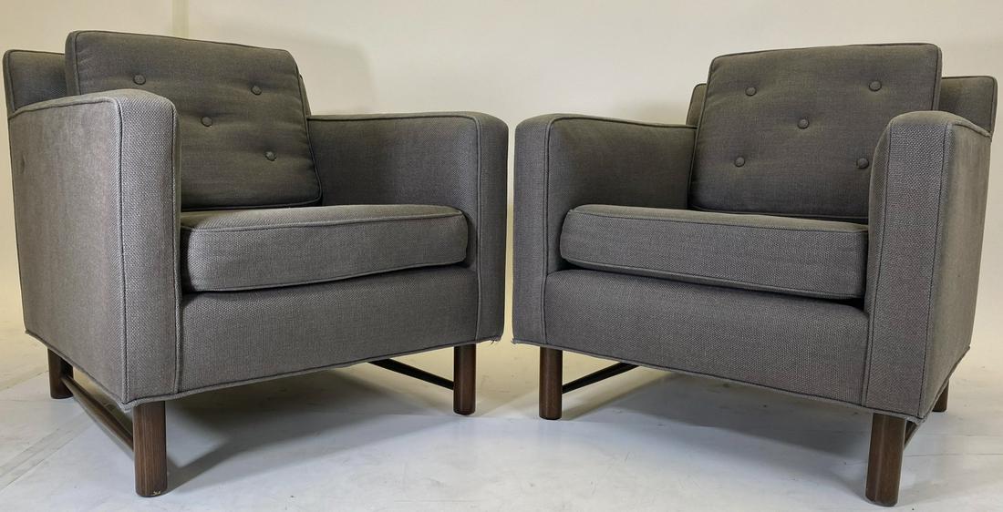 Pair of Grey Dunbar Club Chairs (1 of 16)