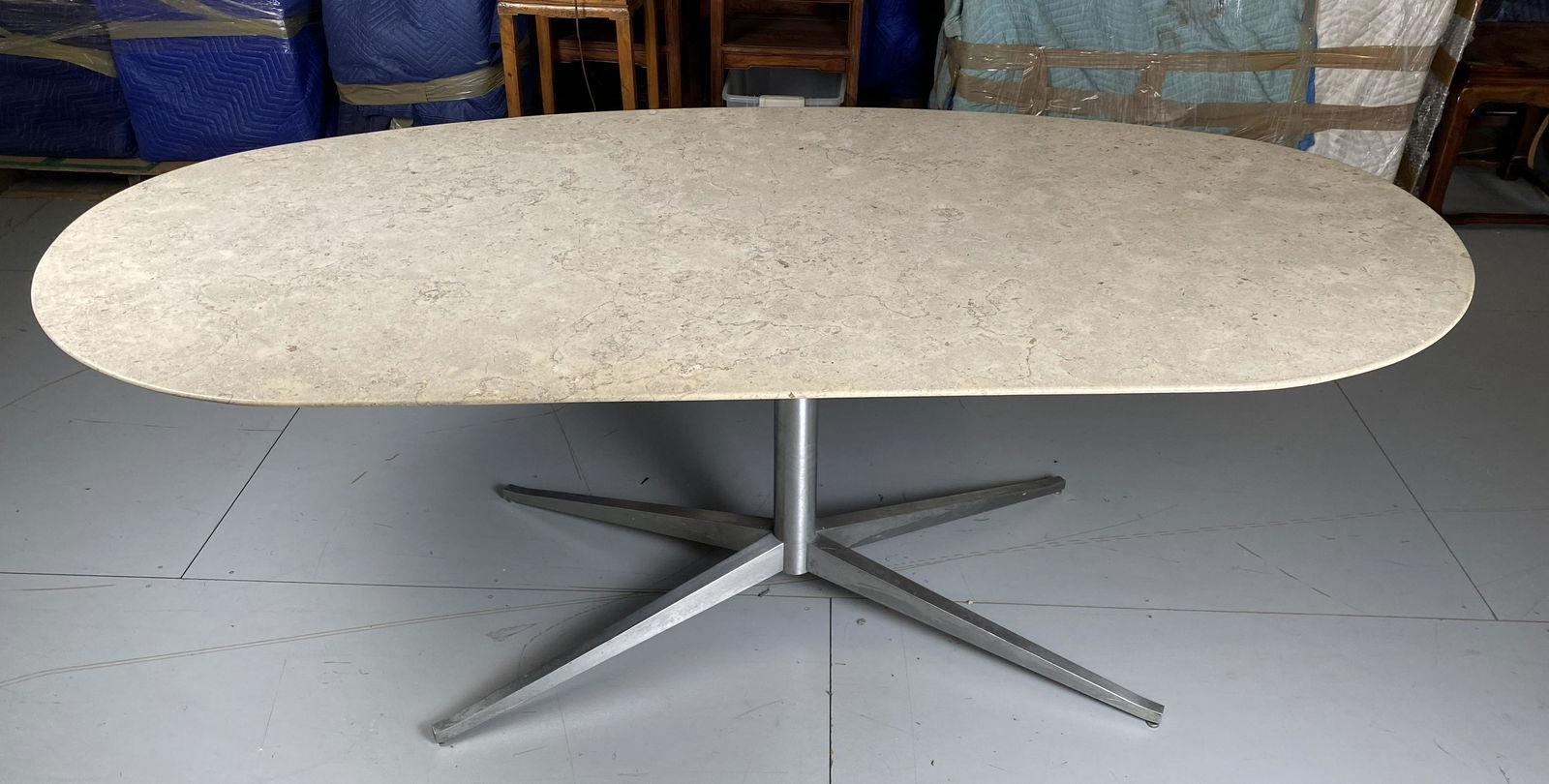Large Kidney Shaped Italian Marble Pedestal Table (1 of 11)