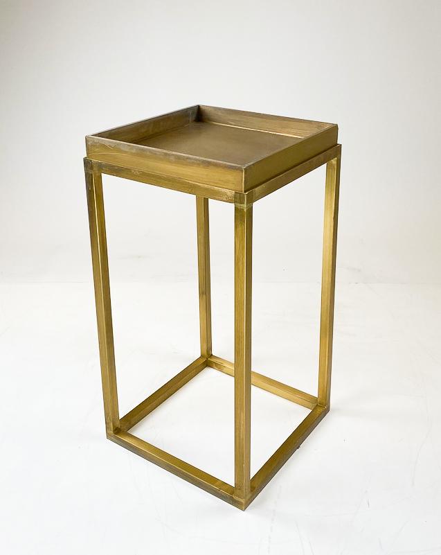 Brass Square Top Side Table (1 of 9)