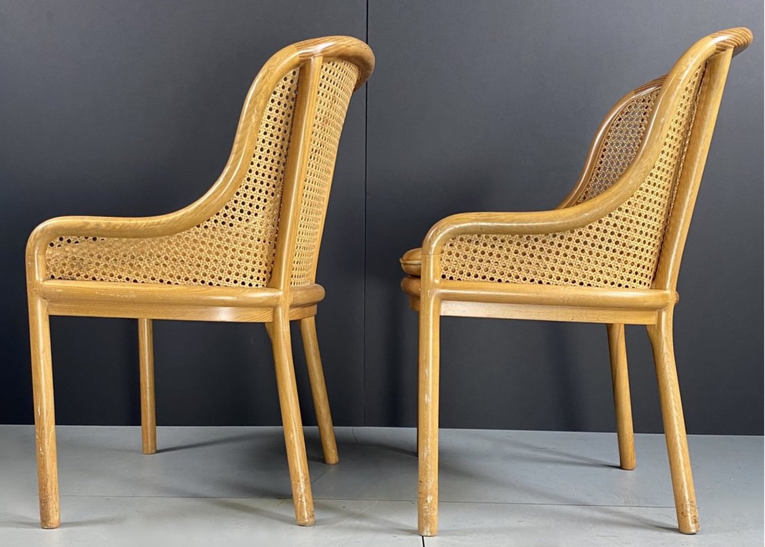 Two Ward Bennett For Brickell Wood and Cane Arm Chairs (1 of 12)