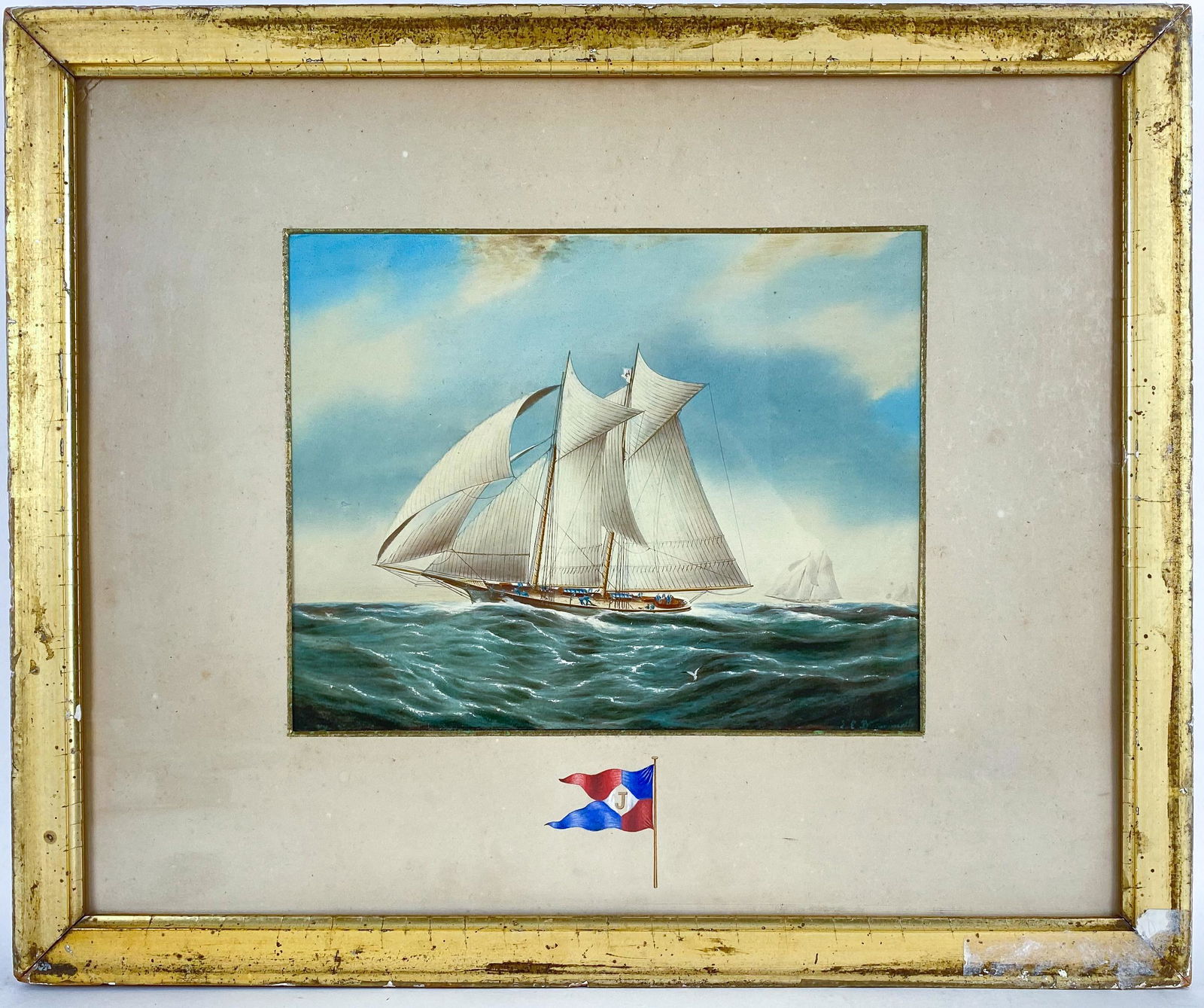 Painting, American Schooner Ship (1 of 15)