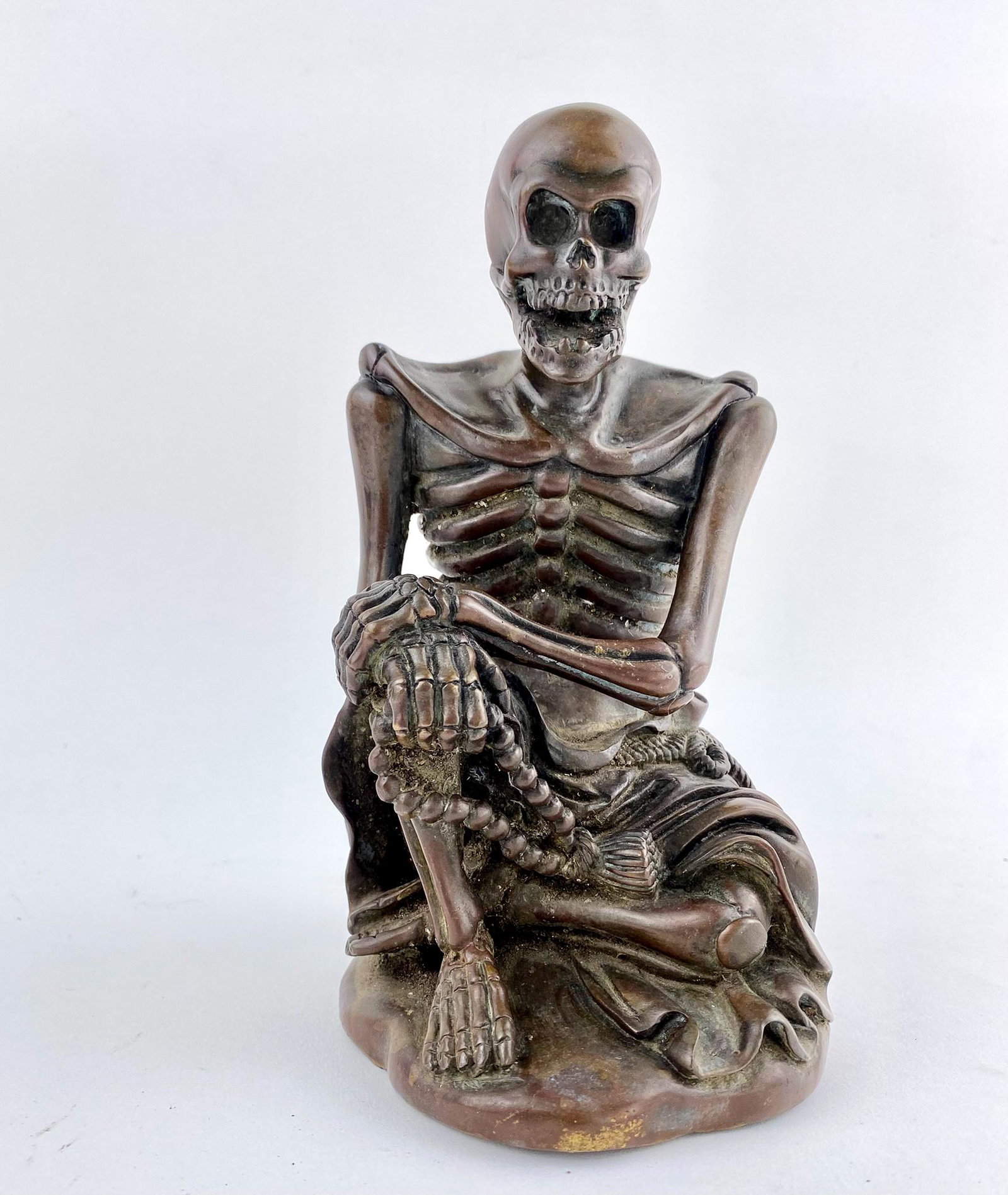 Citipati, Buddhist Master of The Cemetery Bronze: Extremely refined and detailed specimen. 19th Century bronze. 8" Tall x 5 1/2" D x 5" W. Weighs