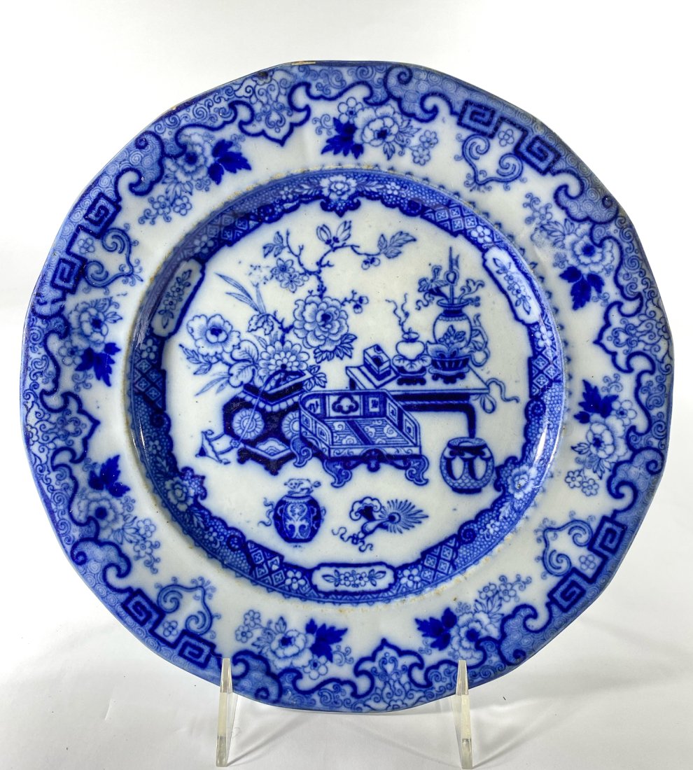 Antique Transfer Ironstone Chusan Pattern Plate (1 of 6)