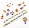 Chinese Sterling Filagree and Enamel Jewelry