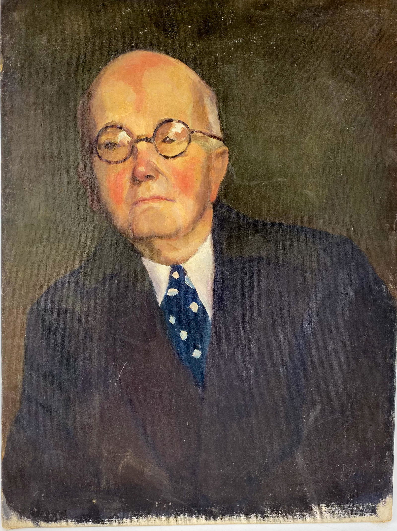 Unsigned Oil on Canvas Board, Portrait of man (1 of 12)