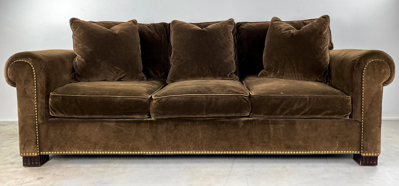 Ralph Lauren for Henredon Brown Velvet Sofa (1 of 10)