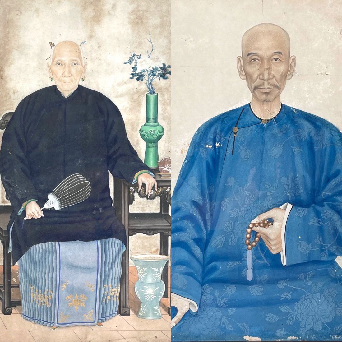 Antique 19th Century Chinese Female Ancestral Portrait Painting (1 of 19)