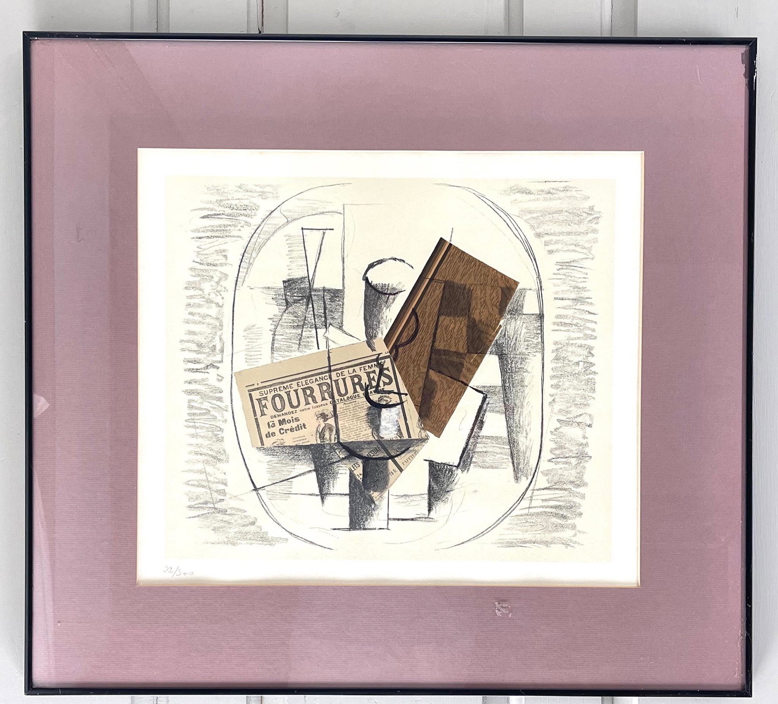 Georges Braque "Fourrures" Lithograph Limited Edition: Georges Braque limited edition lithograph. 22 of 300. Measures W18" x H16".