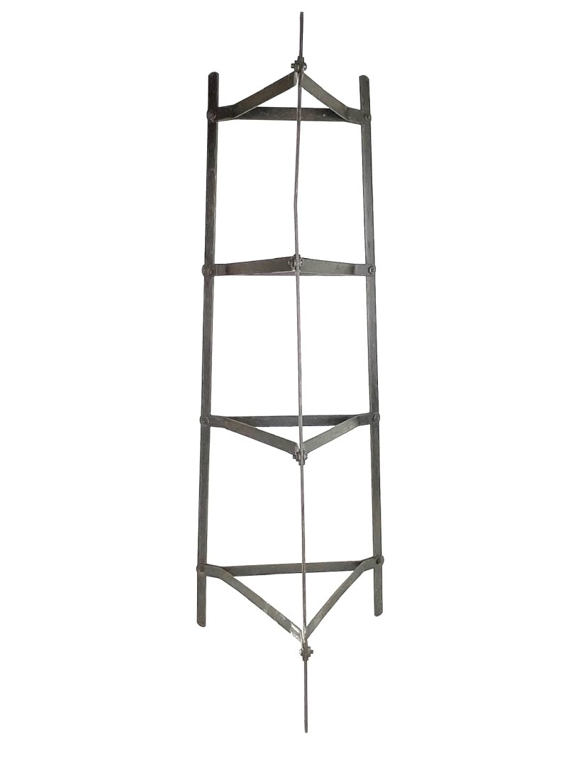 Antique Black Wrought Iron Cookware Stand, Old Dutch Shelf: Black Wrought Iron, free standing shelving unit for pots, cookware stand. Appx 32" Tall.