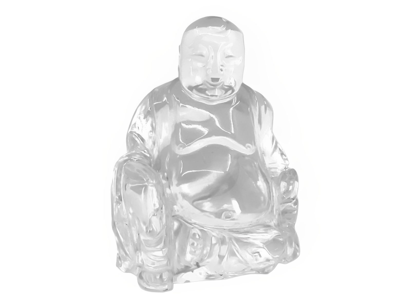 Vintage Clear Crystal Laughing Buddha Figurine (1 of 10)