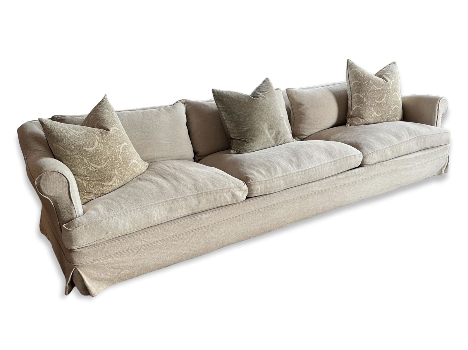10' Long, Custom Low Profile Sofa - Christian Liaigre Linen Cover (1 of 11)