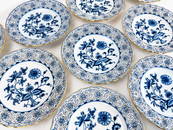 10 Meissen Blue Onion Openwork Porcelain Plates