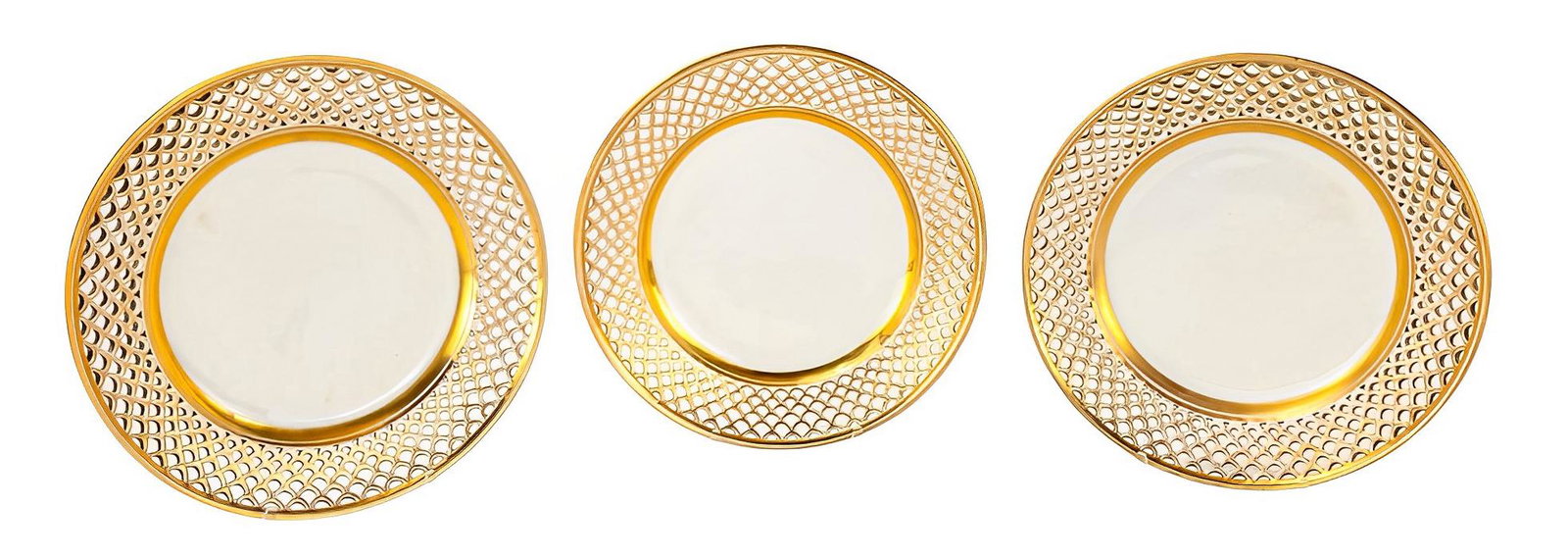 3 Antique Royal Vienna Pierced Rim Plates (1 of 7)