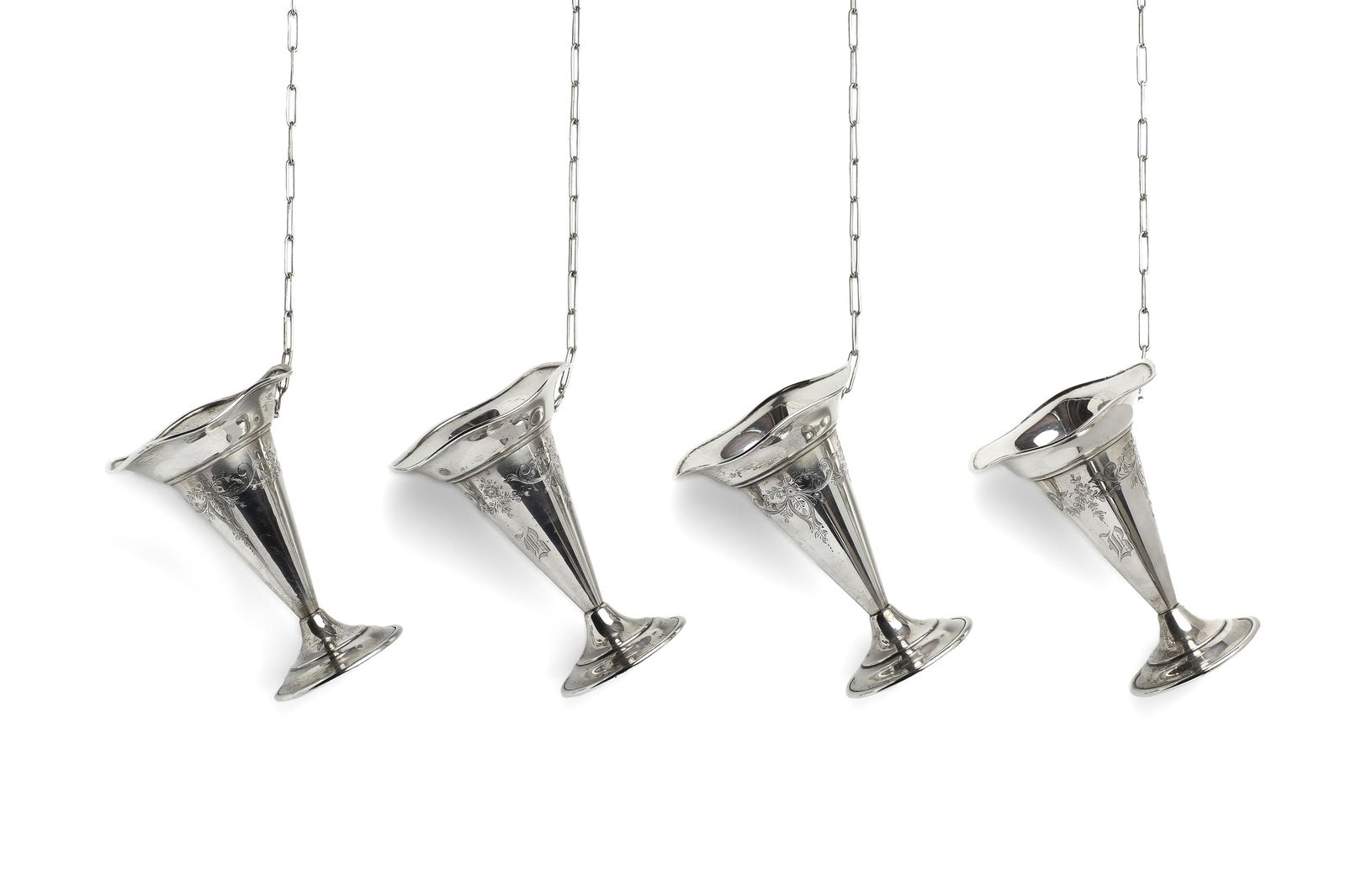 Set of (4) Gorham Sterling Silver Posy Vases, 1868 (1 of 16)