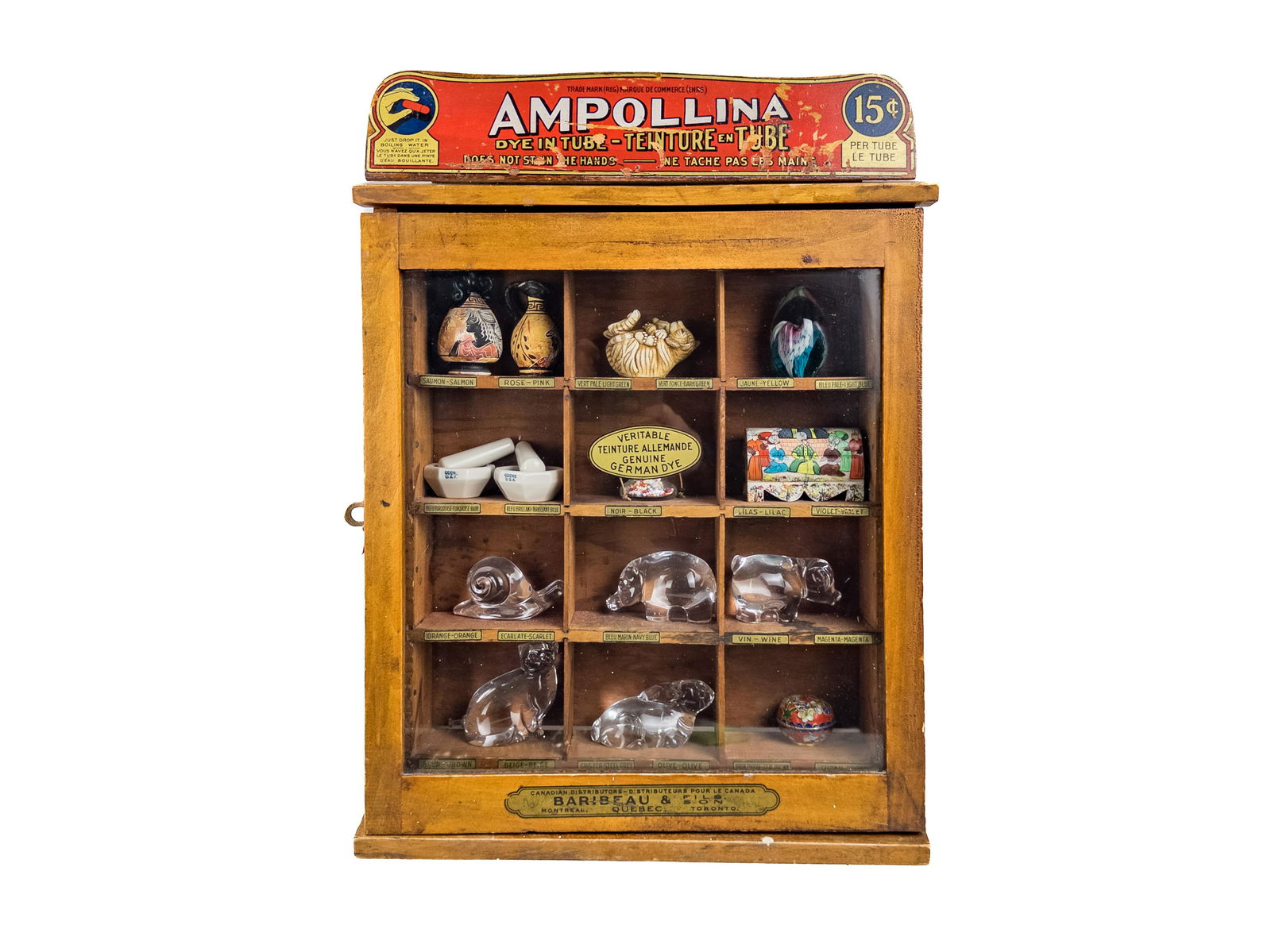 Ampollina Dye Countertop Store Display Case, circa 1920 (1 of 15)