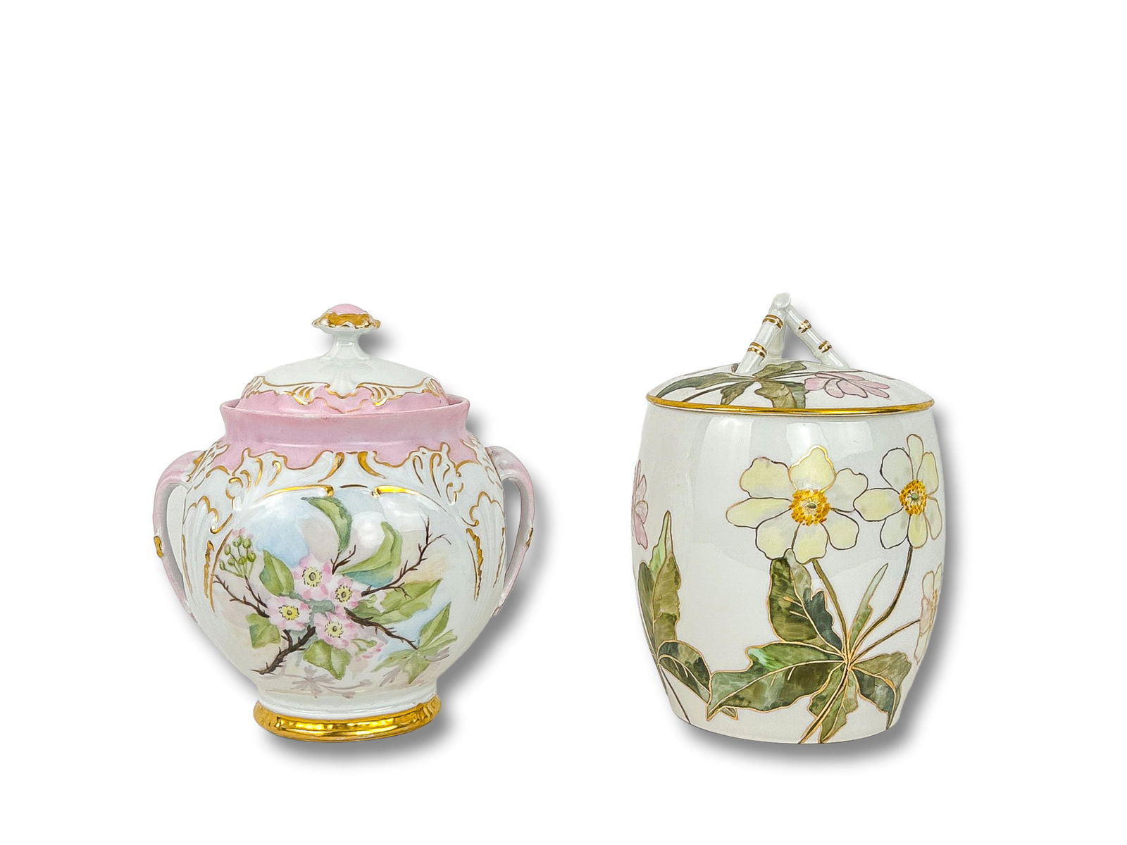 TWO T&V c. 1890 French Porcelain Biscuit Jars (1 of 17)
