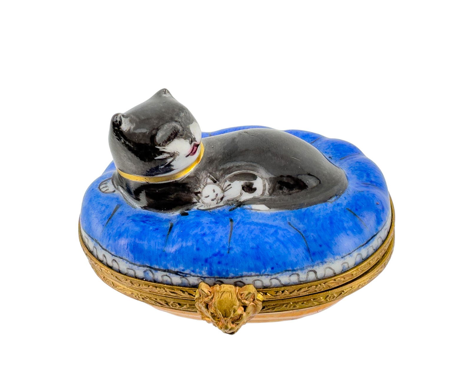 Limoges Miniature Porcelain Cat Box With Mouse (1 of 8)
