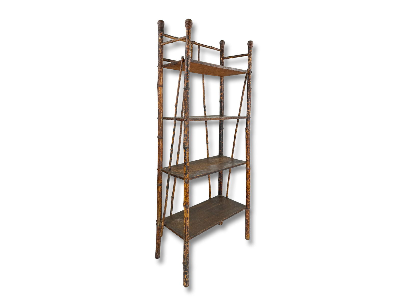 48" Tall Antique Bamboo Etagere (1 of 11)