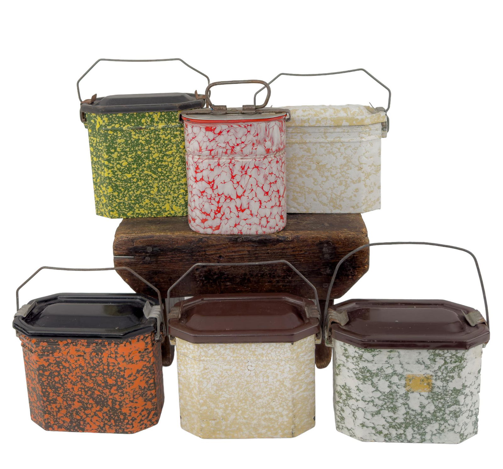 Phenomental Collection of Vintage French Enamel Lunch Boxes (1 of 17)