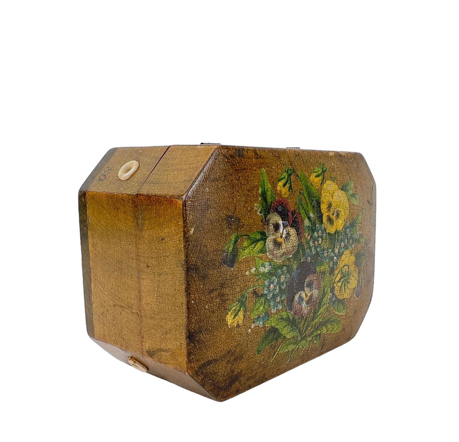 Beautiful Antique Teak Mauchline Ware, Clark's Threads Spool Box (1 of 10)