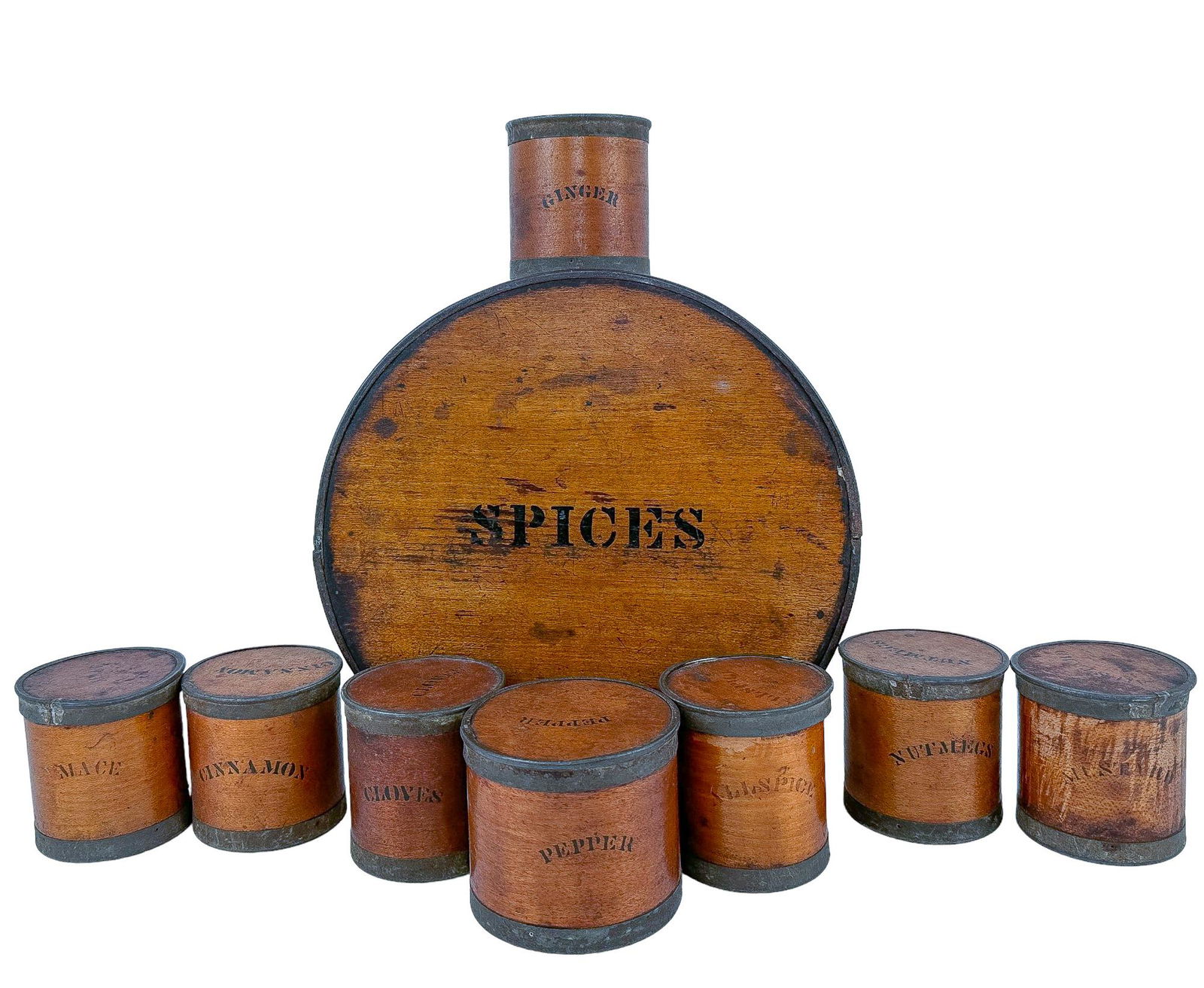 Round Spice Box Set c. 1858 (1 of 15)