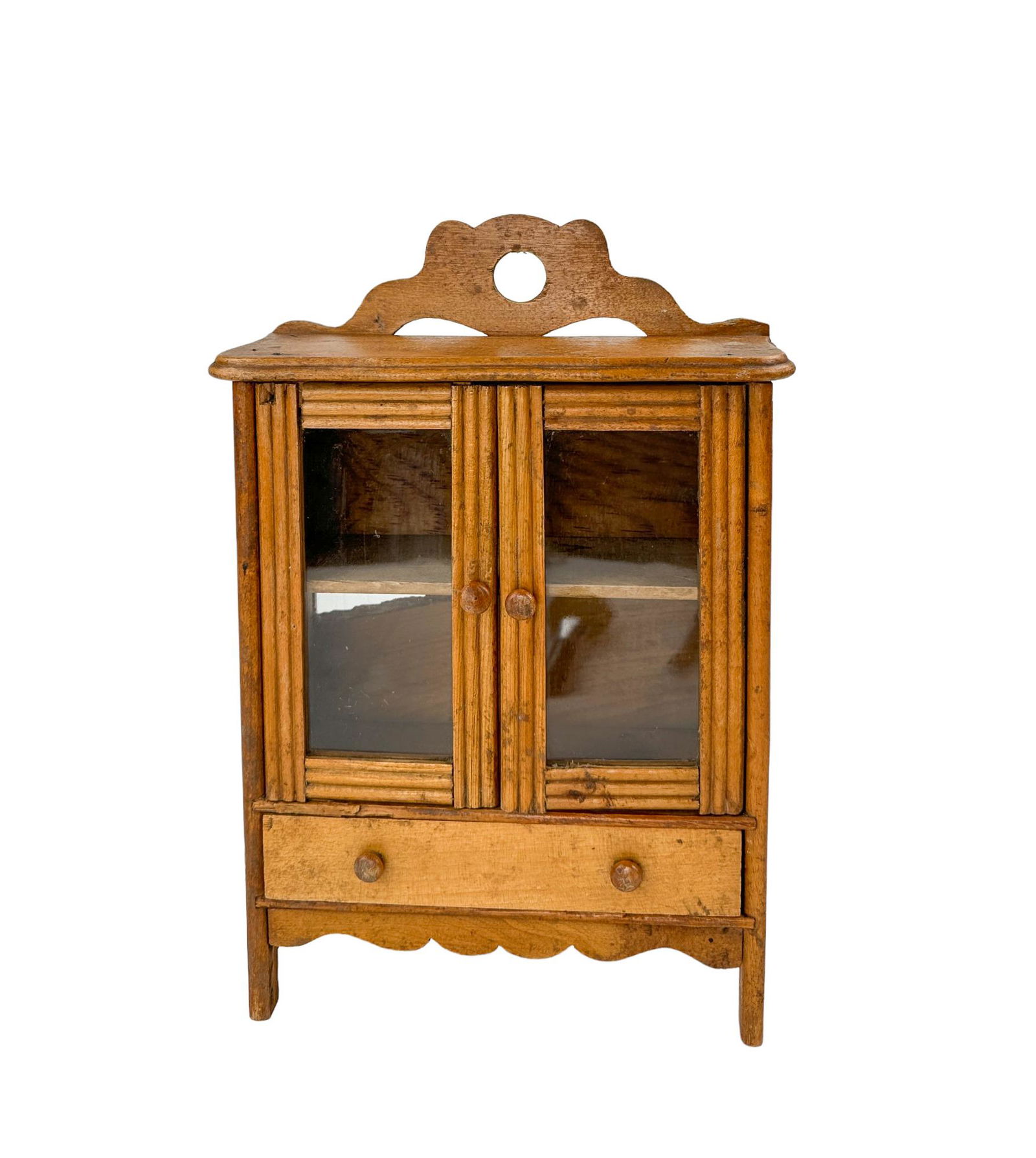 Antique Miniature Cabinet With Glass Doors (1 of 11)
