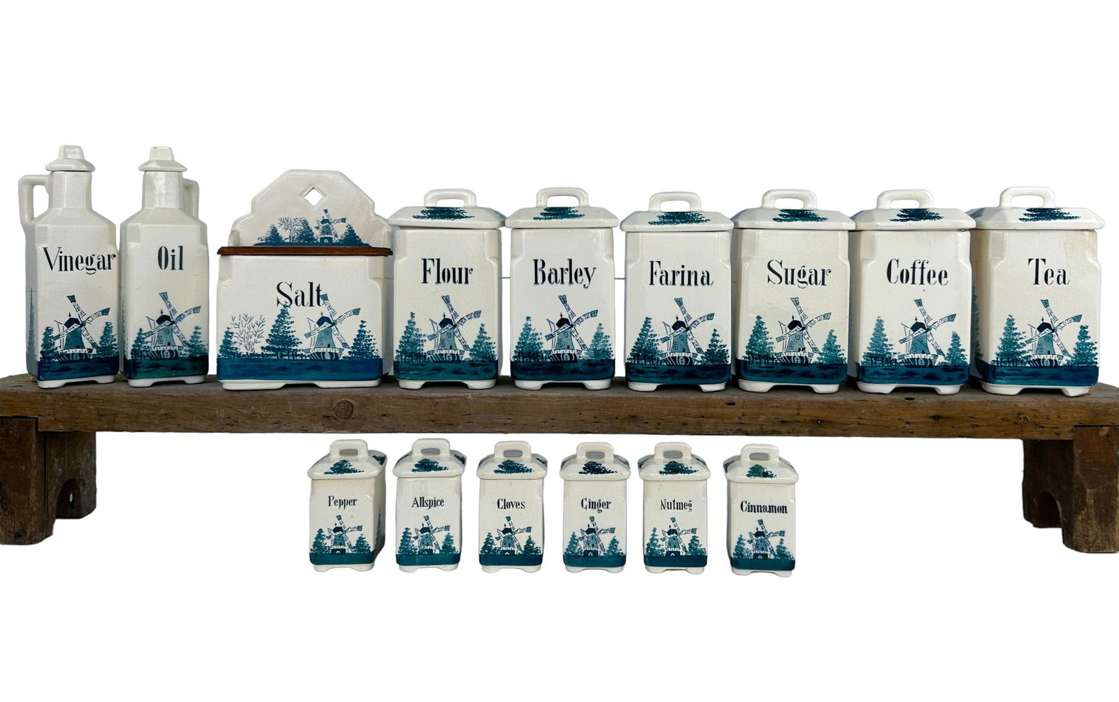 Antique German Windmill Canister Set 9 pcs (1 of 19)