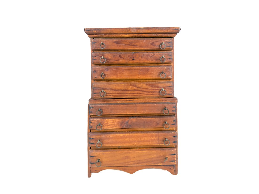 Antique Miniature Two-Part Chest of Drawers (1 of 15)