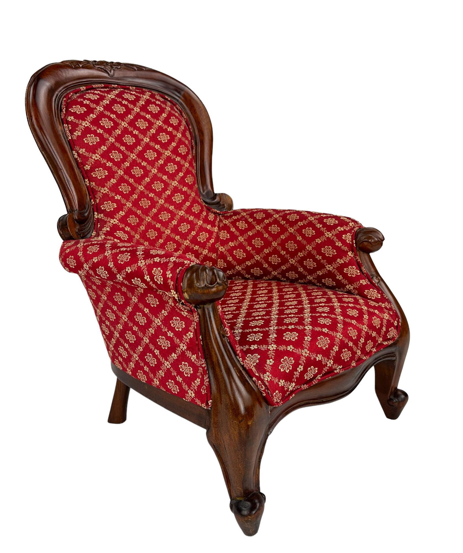 Vintage Miniature Victorian Spoonback Arm Chair (1 of 8)