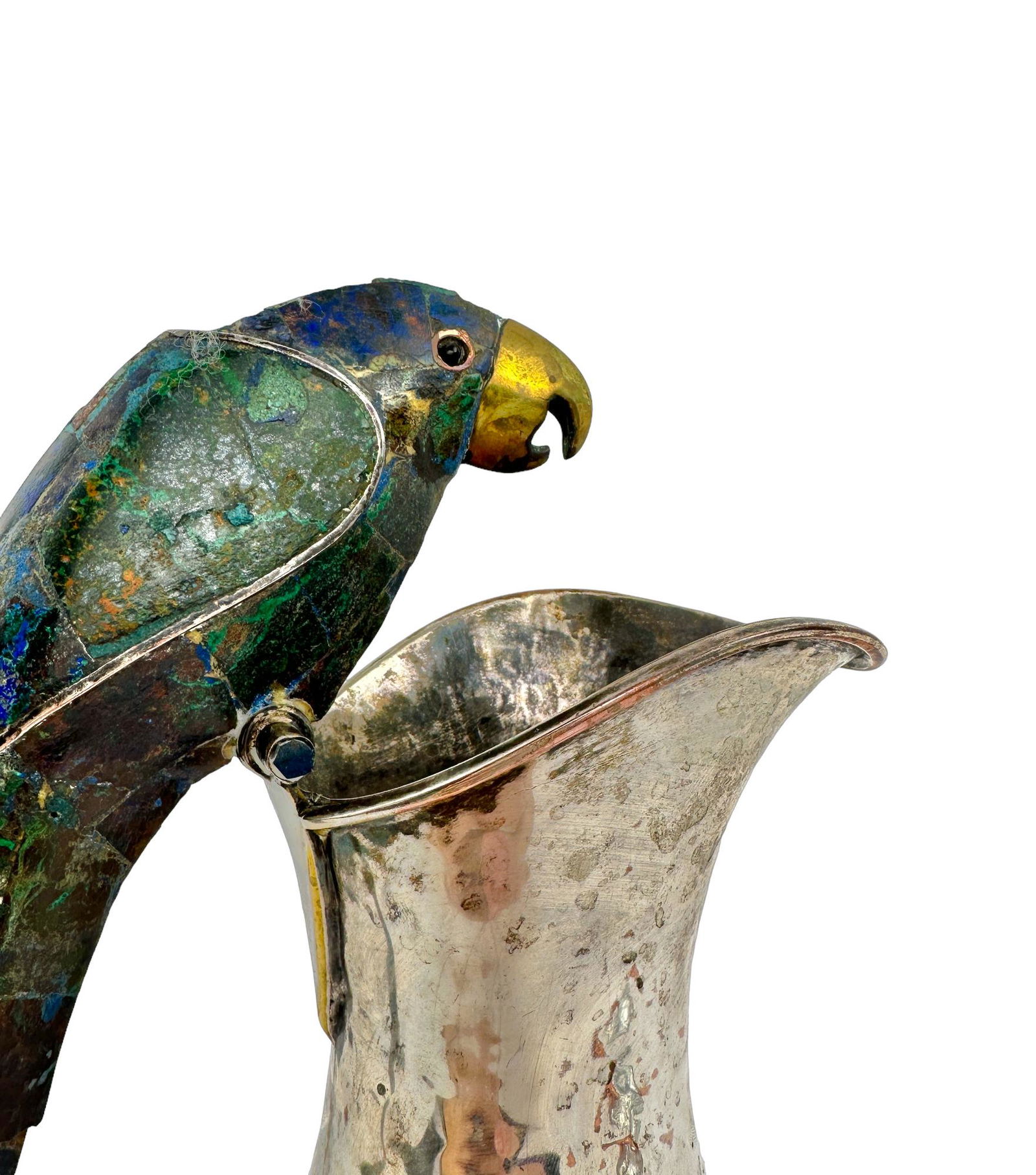 Los Castillos Mexican Silver Plate and Stone Parrot Pitcher (1 of 15)