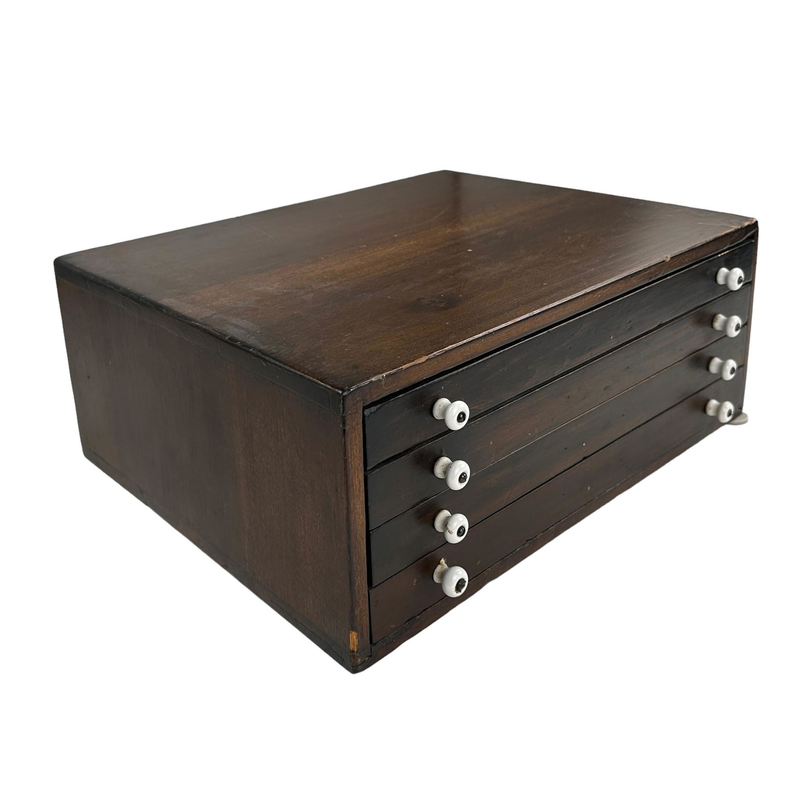 Antique Four Drawer Mahogany Watch or Jewlery Makers Cabinet (1 of 17)