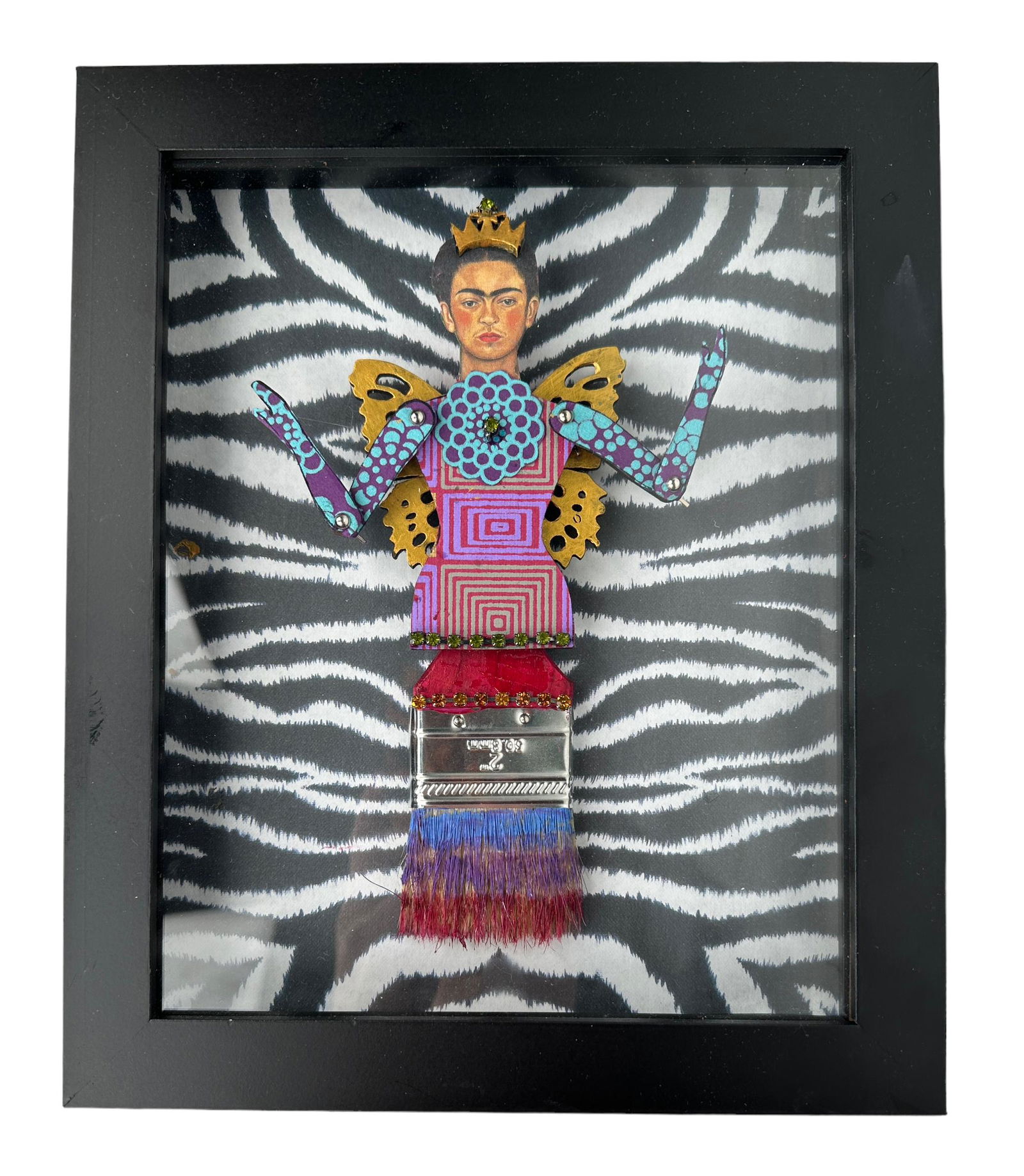Frida Kahlo 3 Dimensional Mixed Media Painting (1 of 6)