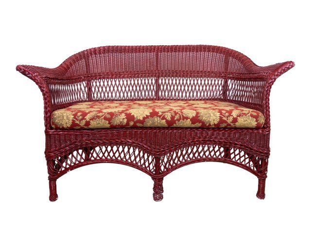 Red Wicker Loveseat (1 of 6)