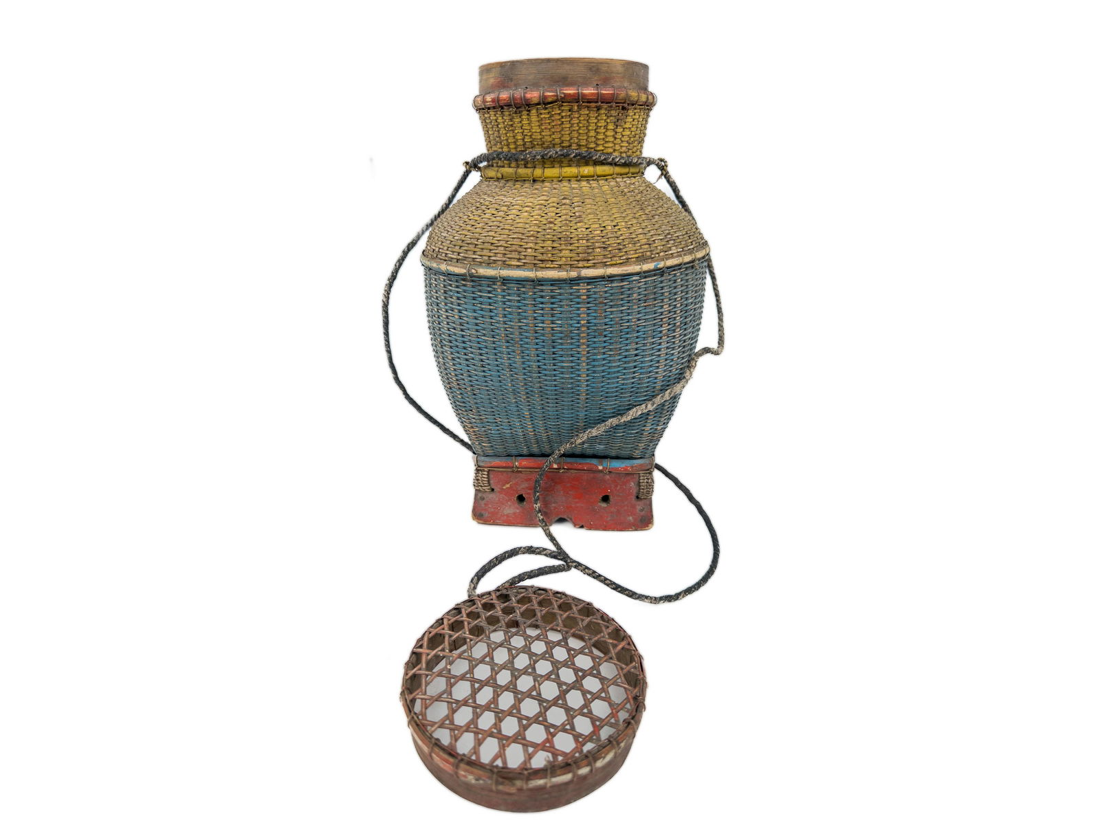 Vintage Painted Wicker Fishing Basket (1 of 16)