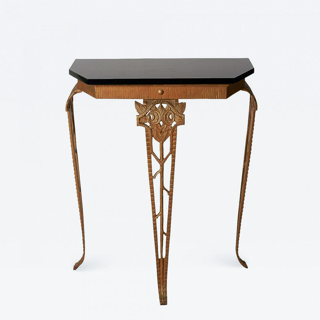 Art Deco Vitrolite Demilune Foyer Table (1 of 4)
