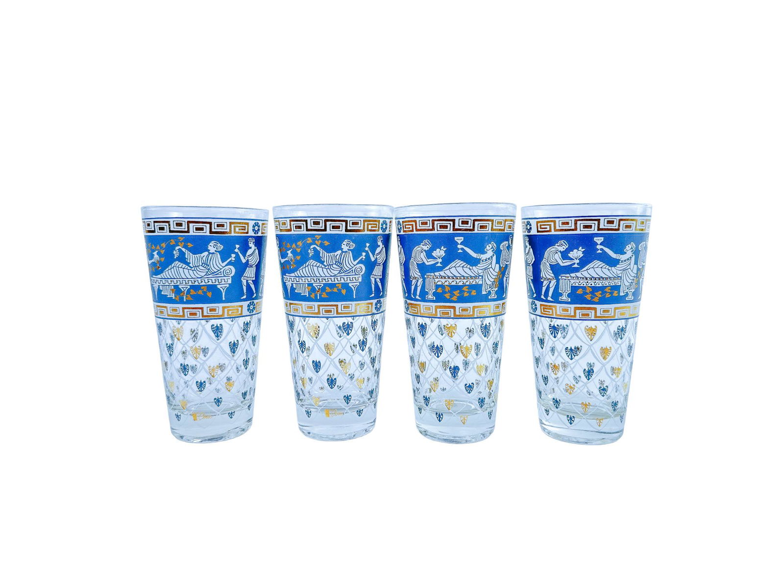 Cera Glass, Etruscan Frieze, Mid Century High Ball Glasses; 4 pcs Mar 18, 2023 Barton & Co