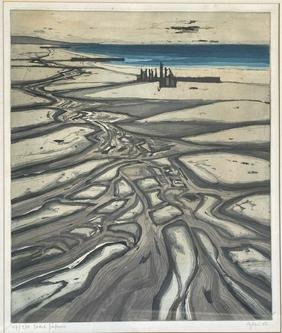Otto Wilhelm Eglau, "Beach Patterns", Etching; German School (1 of 11)