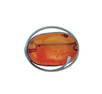 Sterling and Amber Oval Pendant or Brooch