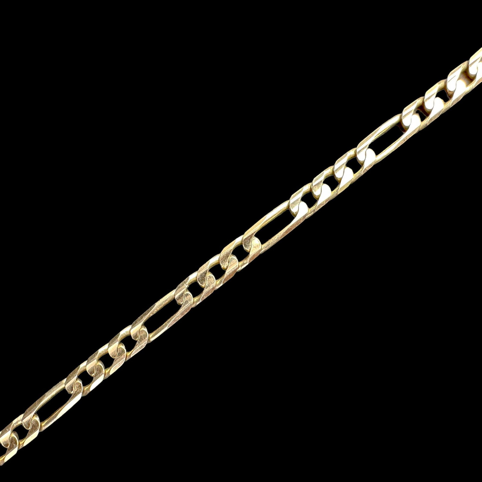 Italian,14k Yellow Gold, Figaro Bracelet (1 of 9)