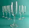 Gorgeous Gorham "Jolie" Etched Pattern Crystal Champagne Flutes