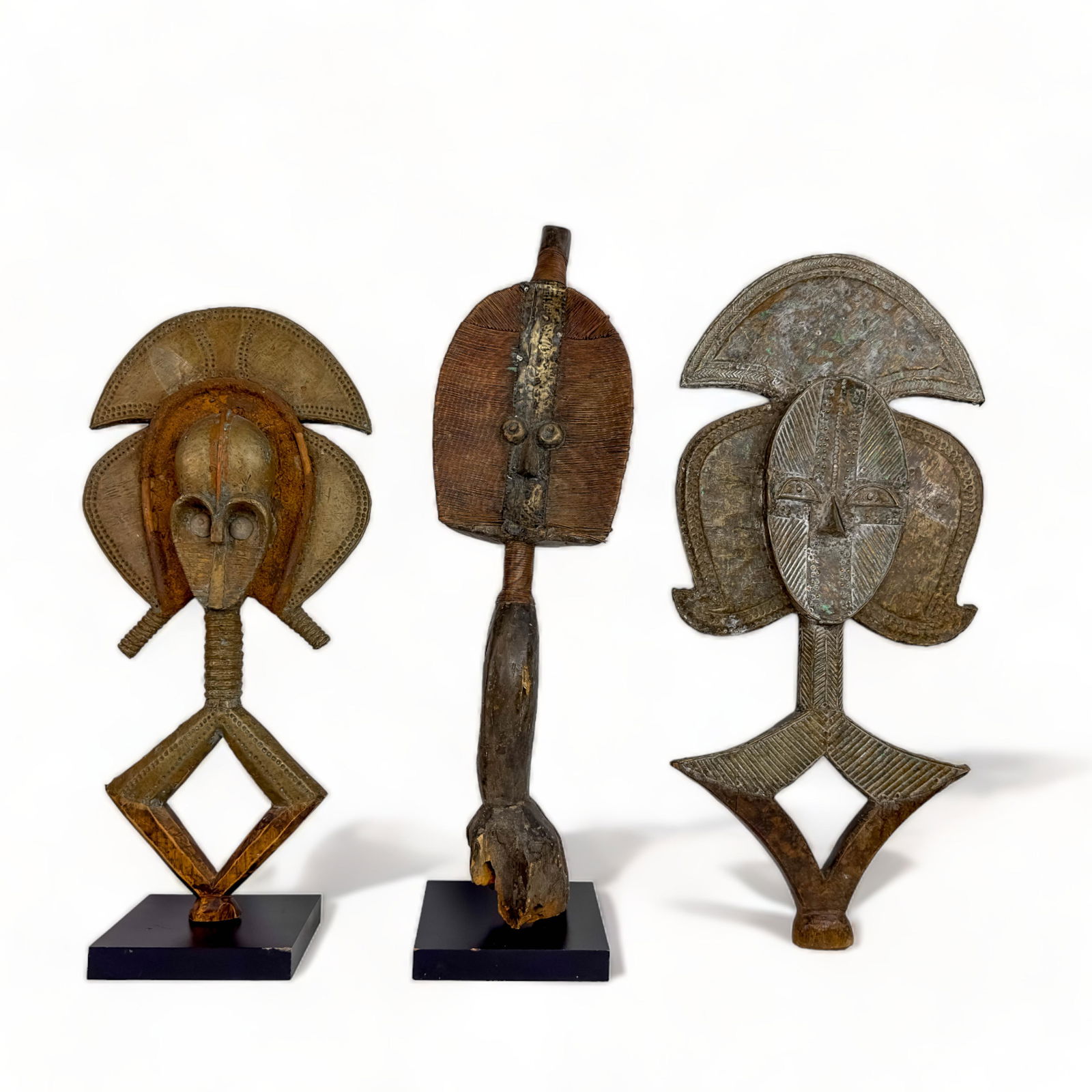 Kota Reliquary Mixed Media Figures, Gabon, Collection of Three (1 of 13)